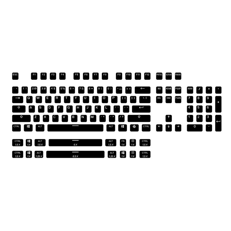 Steelseries PRISMCAPS Universal Double Shot PBT Keycaps - Black - أكسسوار لوحة مفاتيح